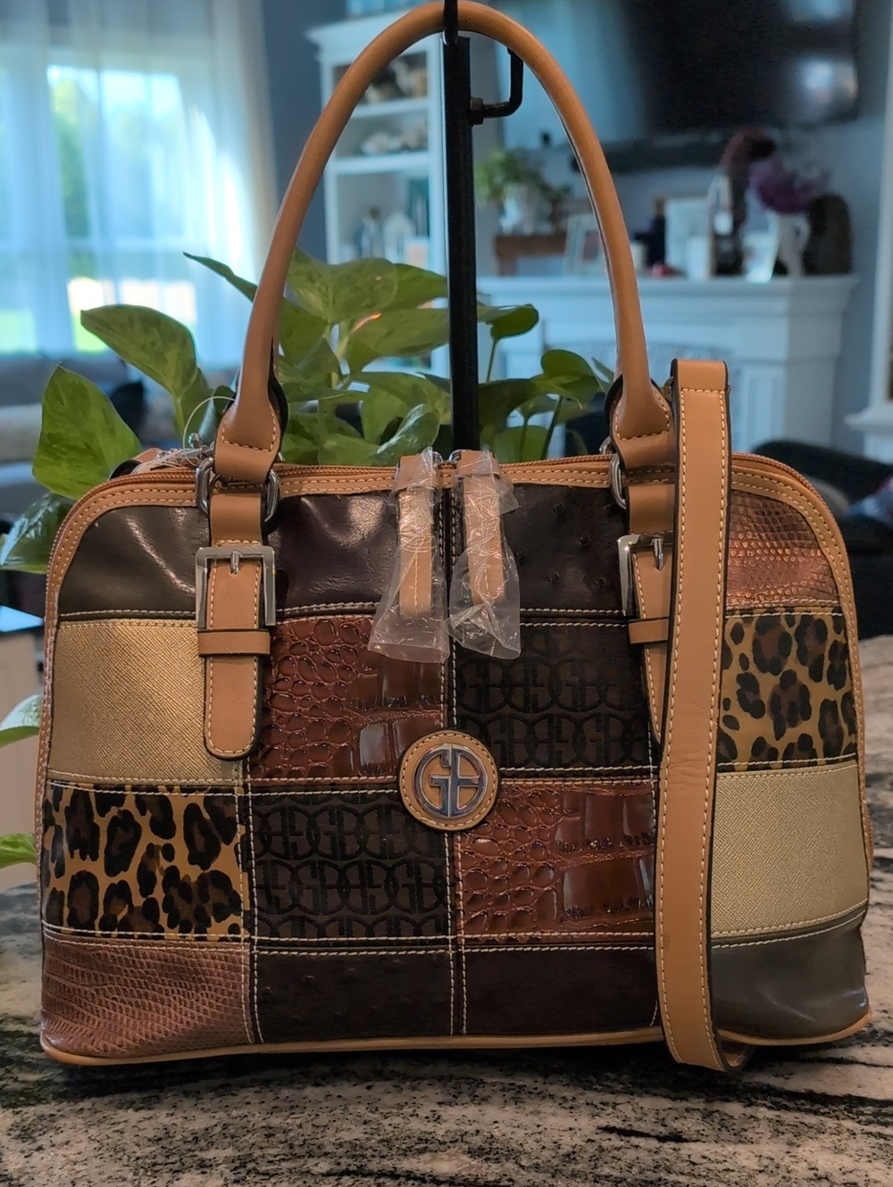 Giani Bernini Patchwork Leather Satchel Bag